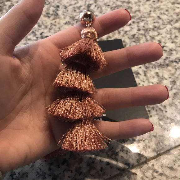 BaubleBar Rose Gold Tassle Earrings - Picture 3 of 3